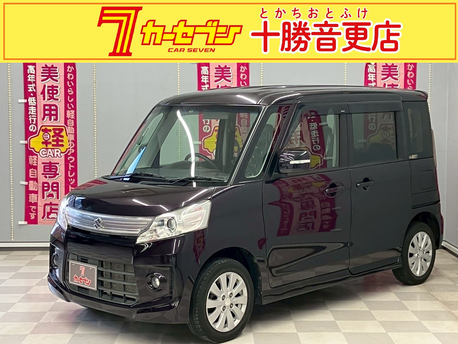 スペーシアカスタム　HYBRIDXS　4WD　社外フルセグナビ　左側パワースライドドア　リアサンシェード　運転席シートヒーター　プッシュスタート