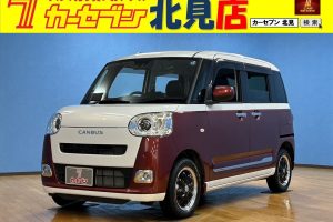 ダイハツ　ムーヴキャンバス　ユーザー買取車／エンジンスターター／全周囲カメラ／両側電動スライドドア／クルーズコントロール／ＬＥＤヘッドライト／オートライト／シートヒーター／フルセグテレビ／ホッとカップホルダー