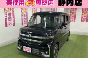 スズキ　スペーシアカスタム　ハイブリッドＸＳ　４ＷＤ　両側パワースライドドア　ＬＥＤヘッドライト　フォグランプ　プッシュスタート　シートヒーター　セーフティサポート　グルーズコントロール　ステアリングスイッチ