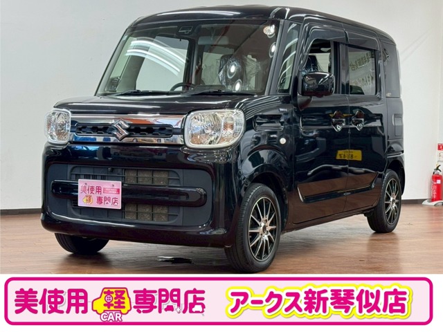スズキ スペーシア660 ハイブリッド X 4WD ユーザー買取両側パワスラシートヒーター (ブルーイッシュブラックP3)