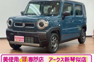 スズキ ハスラー 660 ハイブリッド G 4WD 社外フルセグナビ バックカメラ ETC フロアマット シートヒーター プッシュスタート ステコン クルーズコントロール LEDヘッドライト オートライト スノーモード ヒルディセントコントロール (デニムブルーメタリック ガンメタリック2)