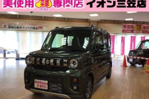 スズキ スペーシア 660 ギア ハイブリッド XZ 4WD LEDヘッドライト アイドリングストップ (クールカーキパールメタリックガンメタリック)