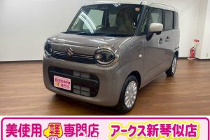 スズキ ワゴンRスマイル 660 ハイブリッド S 4WD　スズキセーフティサポート　前席シートヒーター　ブレーキホールド　クルーズコントロール　コーナリングセンサー　アイドリングストップ　横滑防止　衝突軽減　プッシュスタート　左リア側電動スライドドア （グレー）