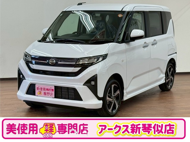 ダイハツ ムーヴ 660 RS 4WD　スマートアシスト　両側パワースライドドア　純正ナビ　TV　バックカメラ　クルーズコントロール　LEDヘッドライト　LEDフォグランプ　USB端子　アイドリングストップ　ステアリングスイッチ　純正15インチアルミ （シャイニングホワイトパール）