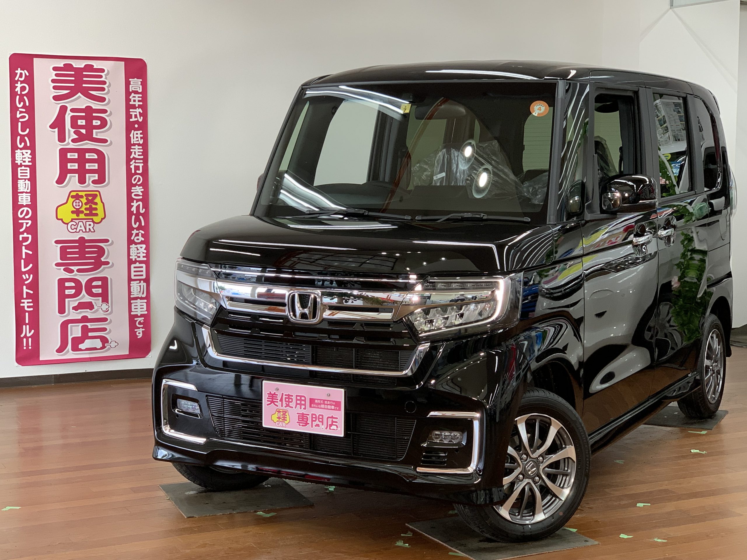 ホンダ N-BOXカスタム 660 L 4WD Pスタート 障害物センサー (ブラック)