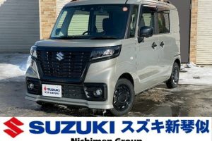 スズキ スペーシアベース 660 XF 4WD　4WD　冬タイヤ装着　全方位カメラ　ドラレコ前後　フルセグTV　Bluetooth　シートヒーター　片側電動スライドドア　クルコン　ステコン （モスグレーメタリック）