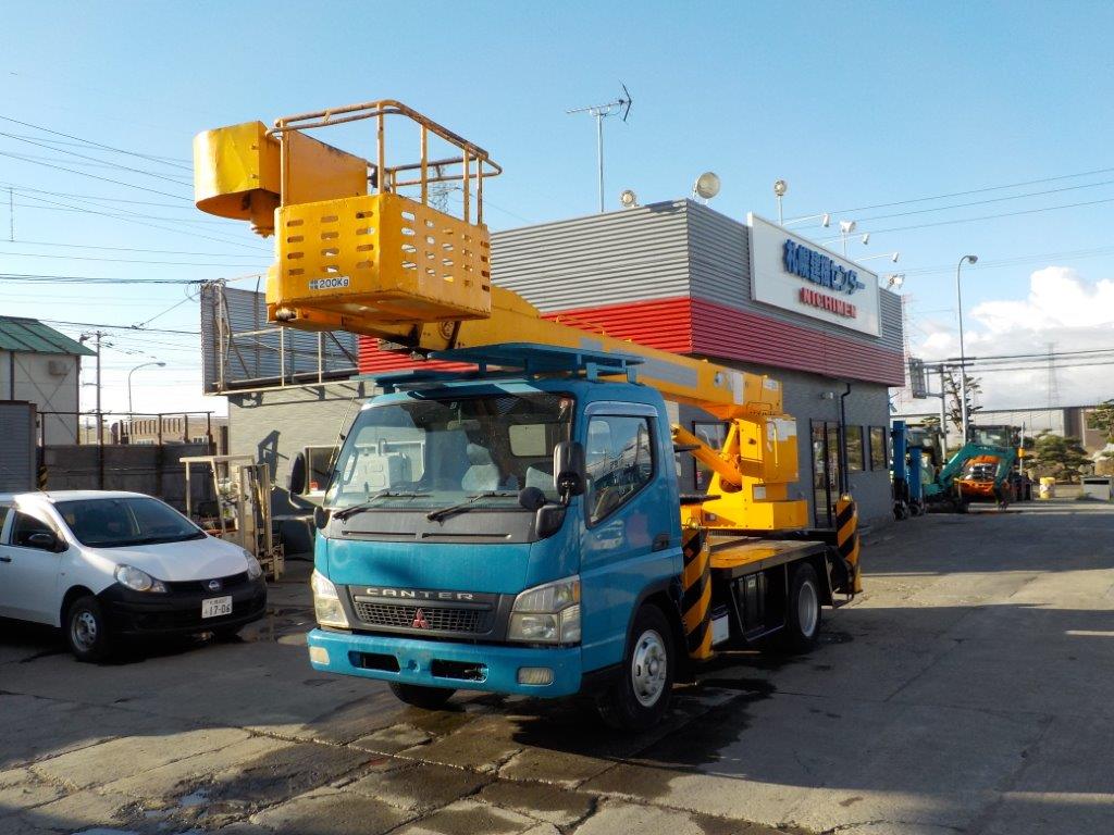 三菱 キャンター 16m高所作業車 スチールバケット