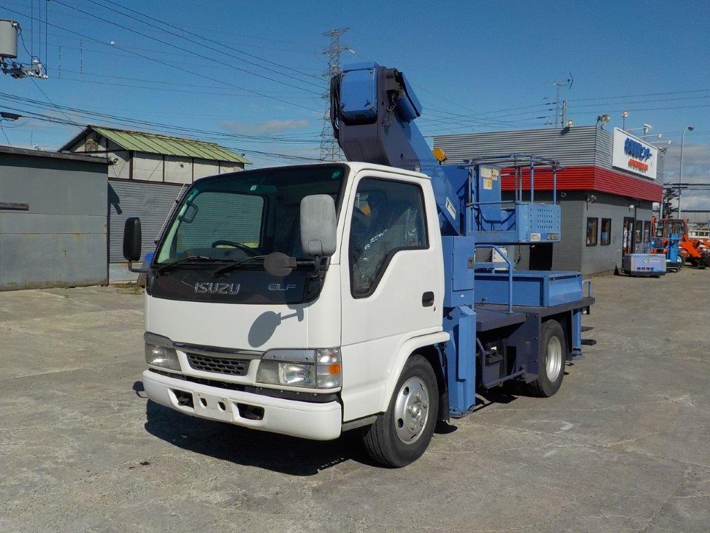 平成15年 いすゞ エルフ 12m高所作業車 スチール 後方格納・張り出し不要アウトリガー