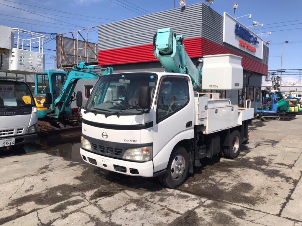 平成18年 日野 デュトロ 9.9m高所作業車 FRPバケット・後方格納・張り出し不要アウトリガー