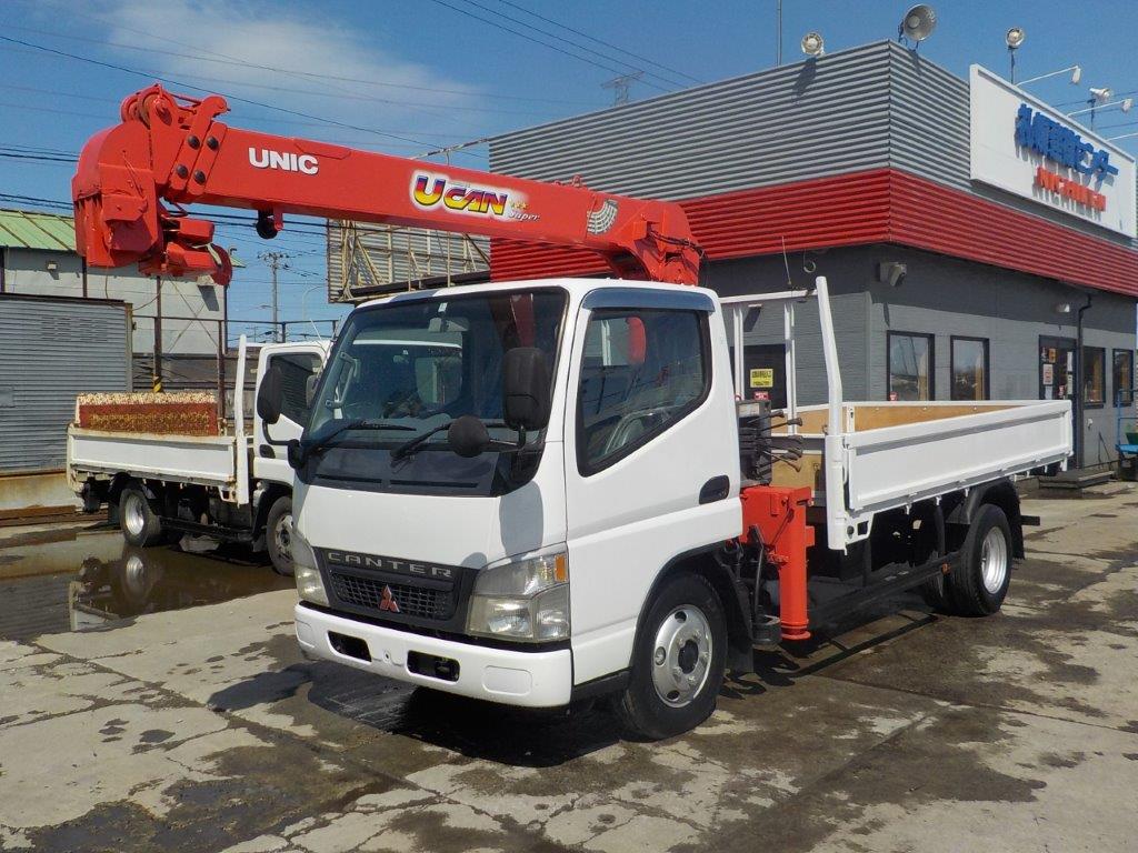平成16年 三菱 キャンター 2トン4段クレーン ロング・ラジコン付 差し違いアウトリガー(車検1年付)