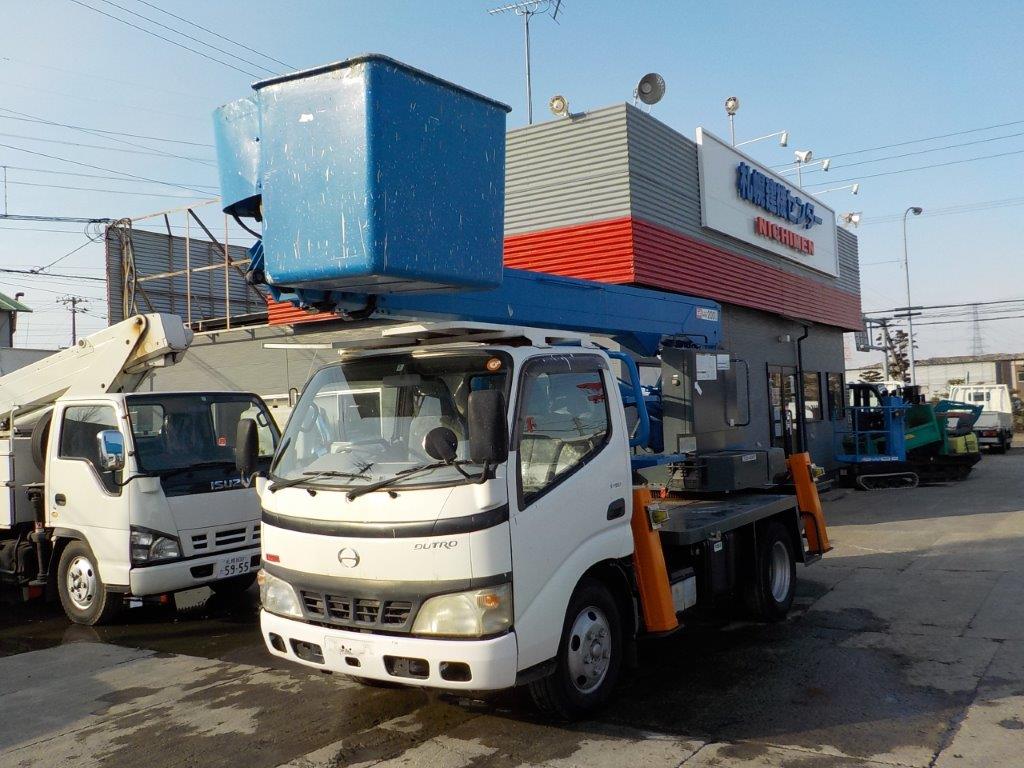 平成17年 日野 デュトロ 11.9m高所作業車 FRPバケット 張り出し不要アウトリガー